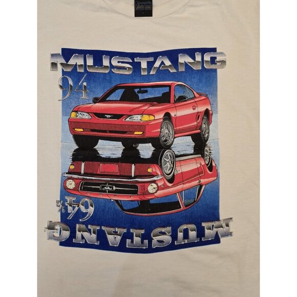 Vintage Red 94'/64' Ford Mustang Single Stitch T Shirt‎ Made In USA Size L 90's - Picture 2 of 5